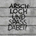 Arschloch und Spass dabei - schwarz/Mauer - 1024x768