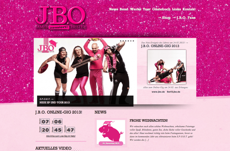 Die neue J.B.O. Homepage