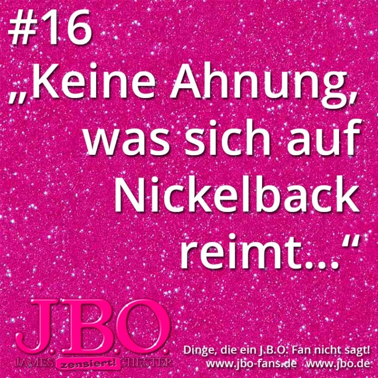 Dinge, die ein J.B.O. Fan nicht sagt #16: „Keine Ahnung, was sich auf Nickelback reimt…“