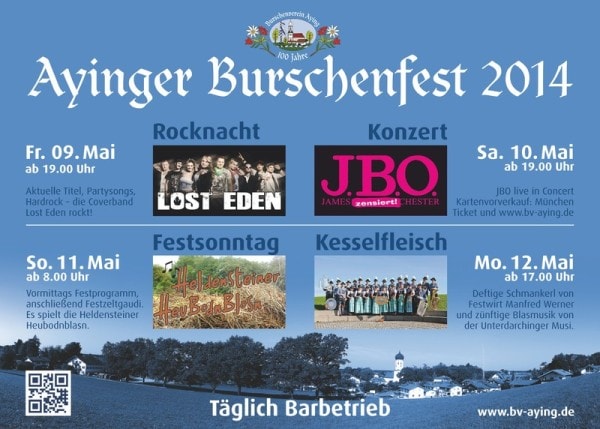 J.B.O. @ Ayinger Burschenfest 2014 in Aying