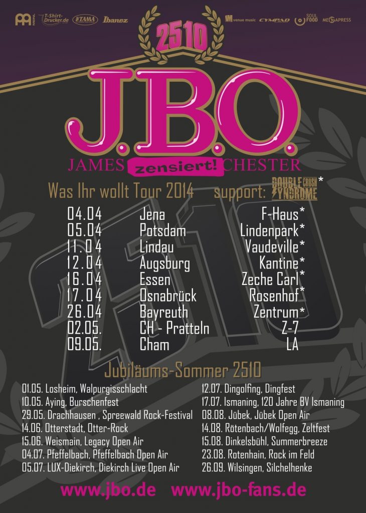 J.B.O. Was Ihr wollt und Jubiläums Sommer 25/10 Flyer