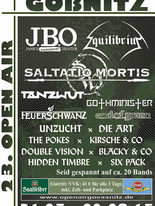 01.08.2015 – J.B.O. in Gößnitz, Open Air Gößnitz