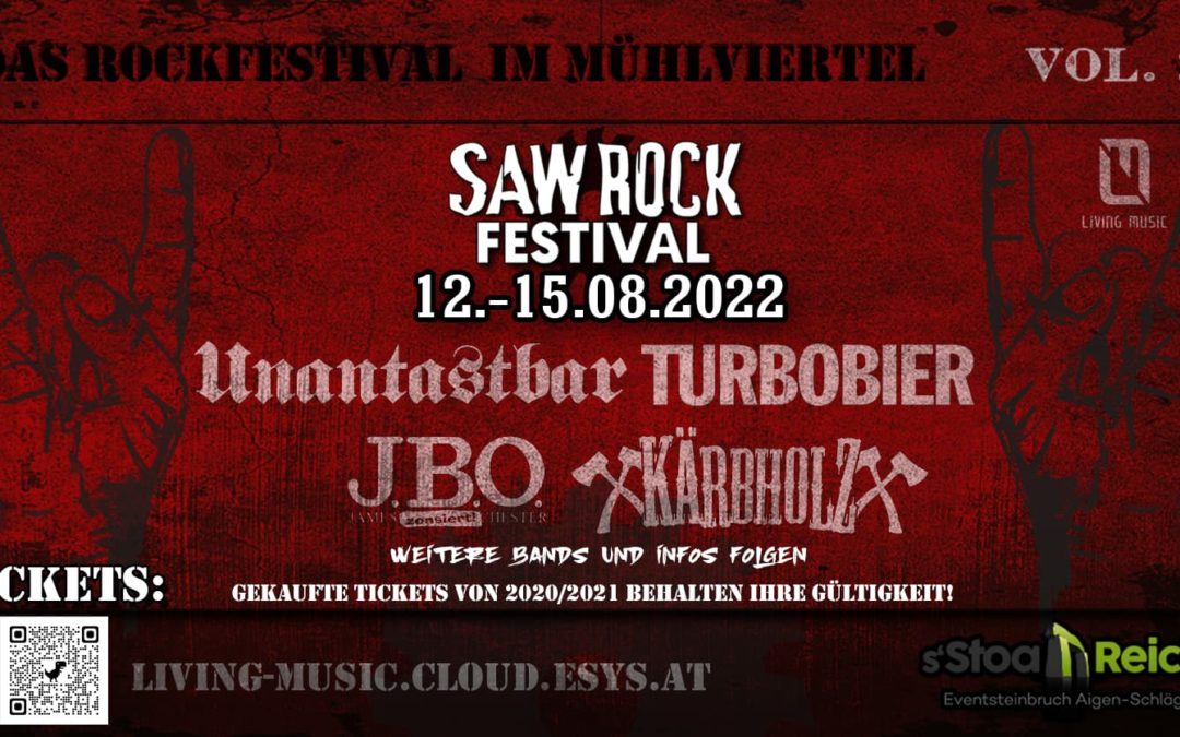 ABGESAGT! 12. – 15. August 2022 – SAW ROCK Festival, Putzleinsdorf