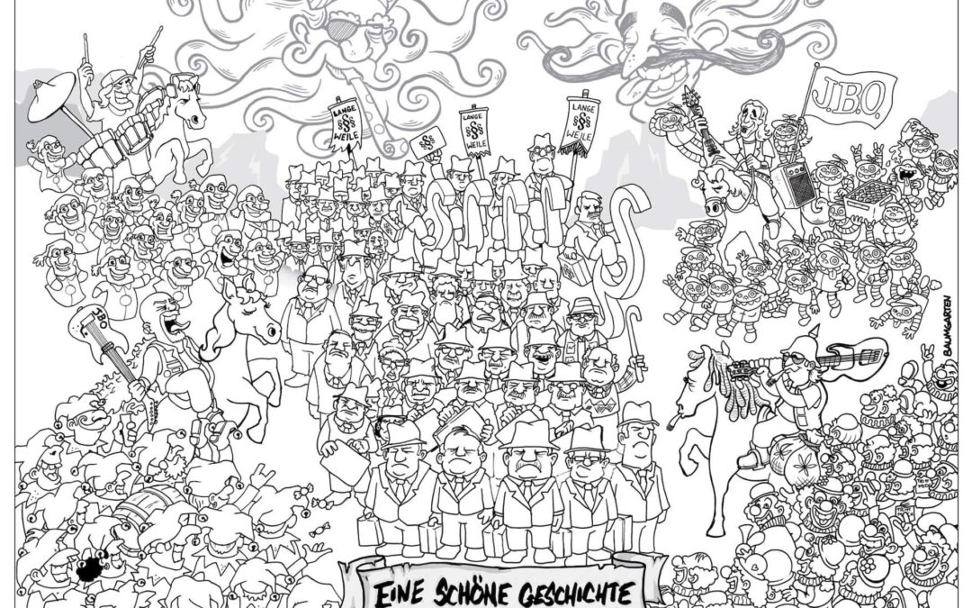 Gegen die Langeweile: Wimmelbild zum Ausmalen