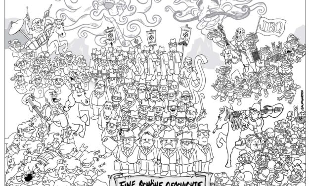 Gegen die Langeweile: Wimmelbild zum Ausmalen