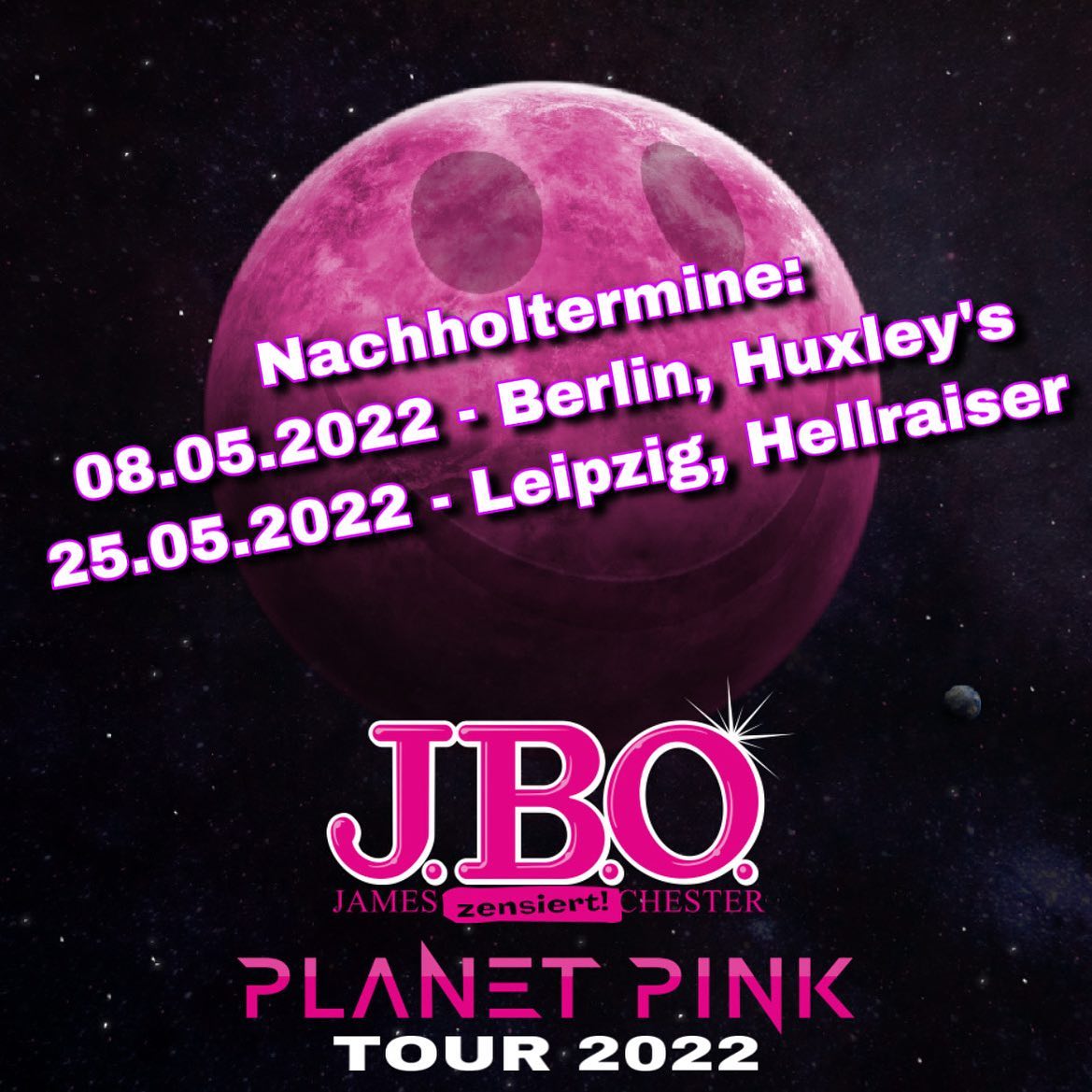 Instagram:Wir sind froh, dass wir für beide Konzerte nun Nachholtermine gefunden haben! Also: 08.05.2022 - Berlin, Huxley‘s 25.05.
