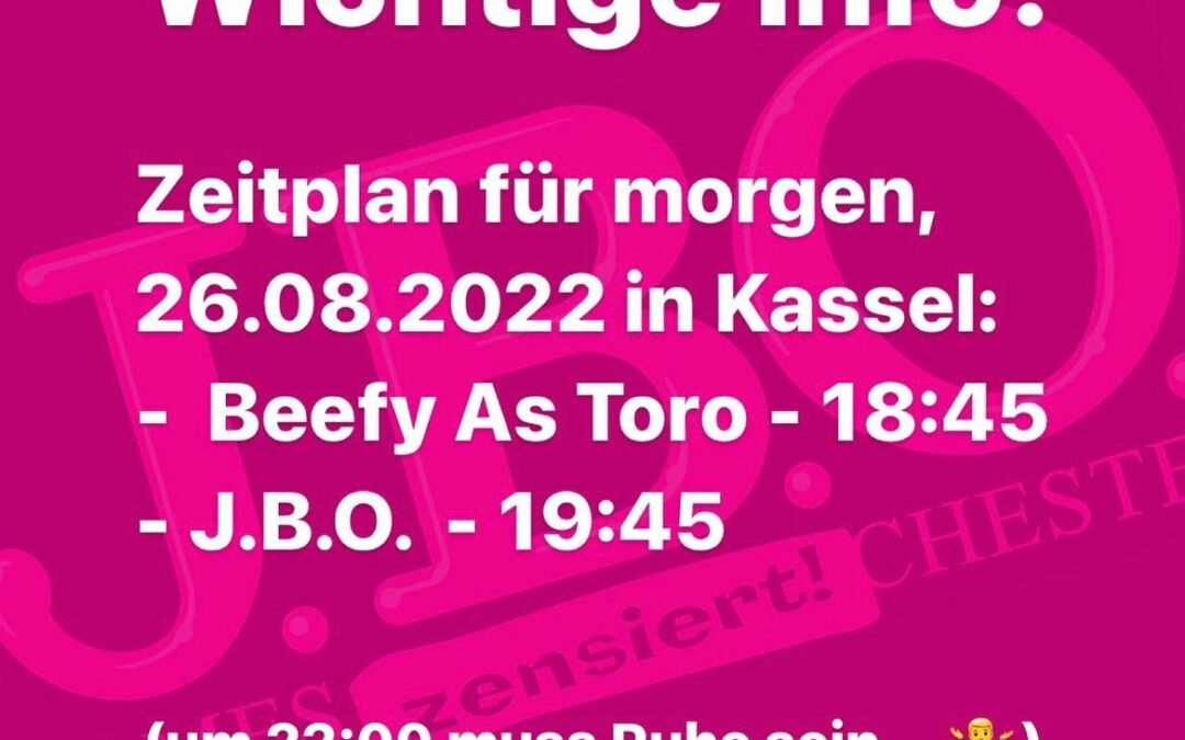 Instagram: Seid in Kassel morgen pünktlich am Start!Zeitplan:
Ein…