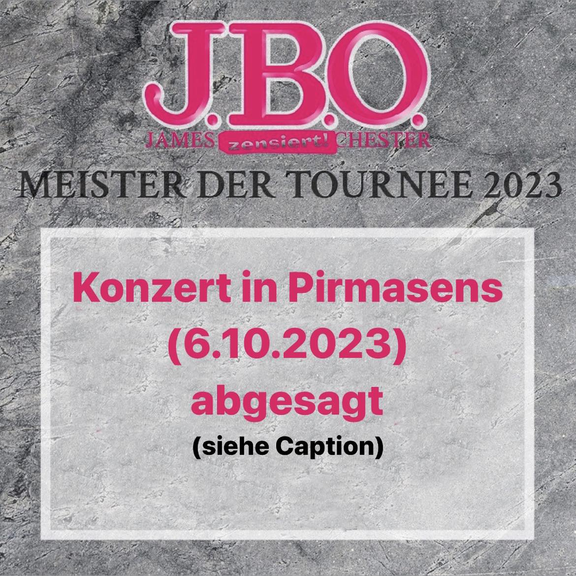 Instagram: Absage Pirmasens:
Wir können das Konzert im Quasimodo Pir...