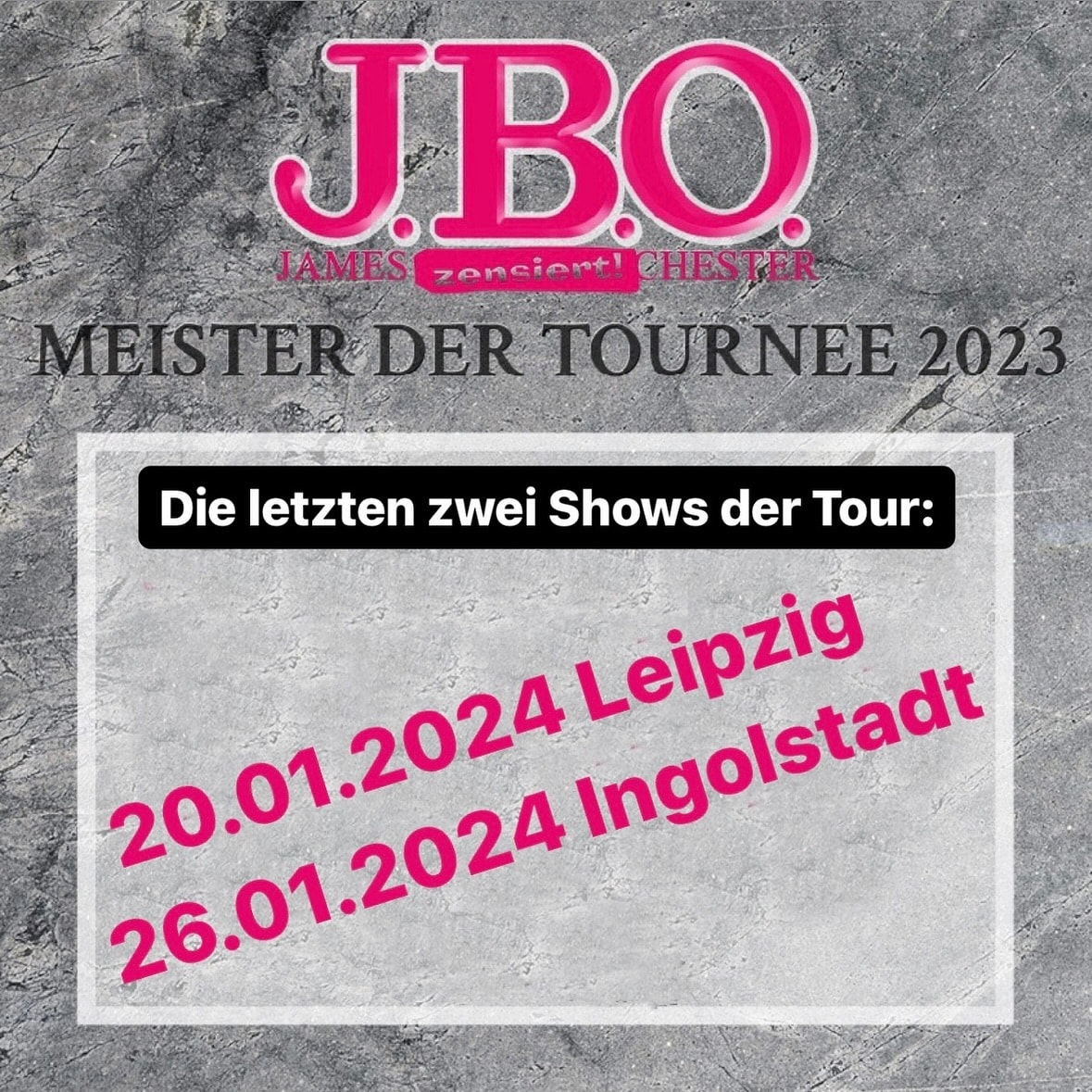 Instagram: Die letzten zwei Shows der Meister der Tournee:20.01.20...
